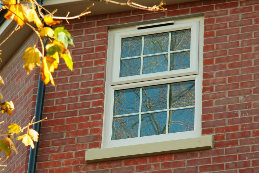 cream upvc window